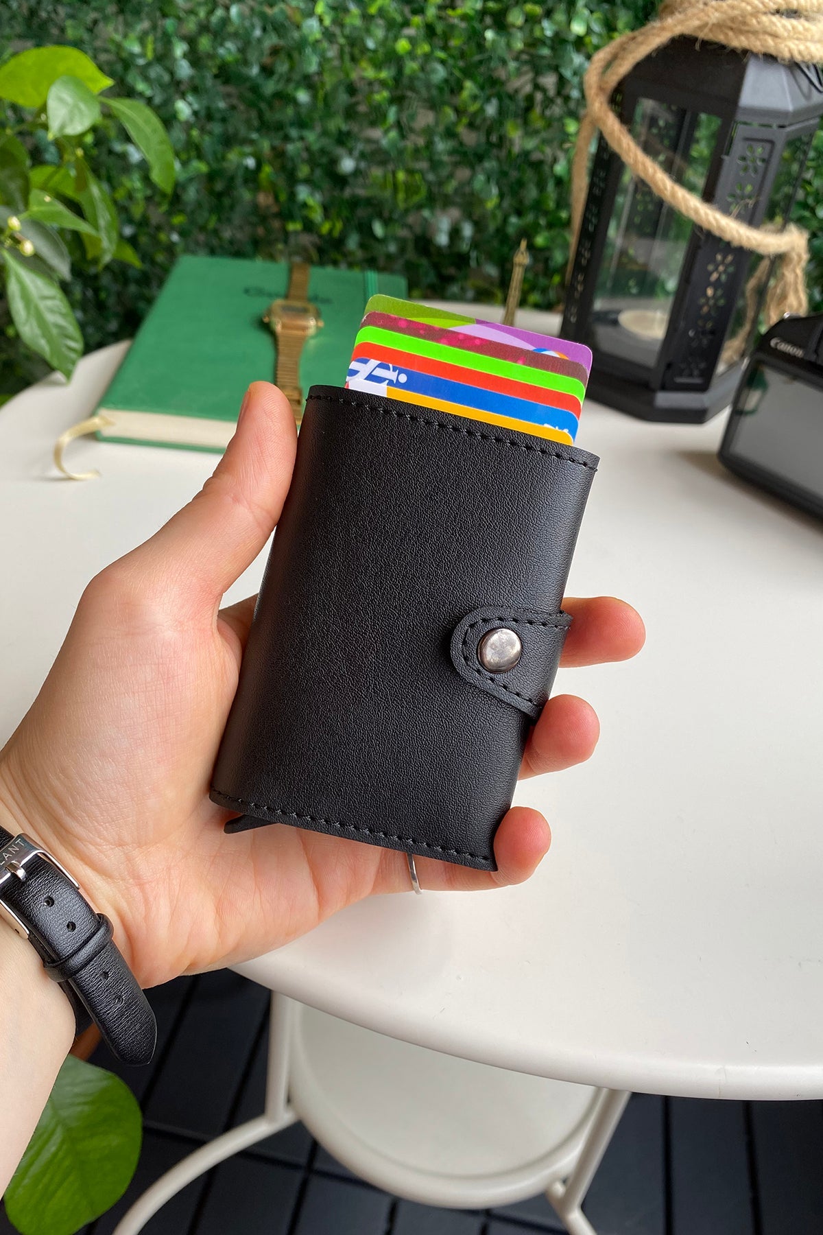 Angora - Vegan Leather RFID Mechanism Card Holder with Cash