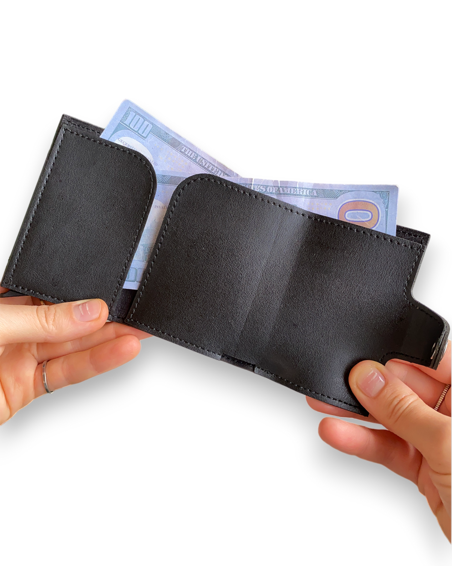 Angora - Vegan Leather RFID Mechanism Card Holder with Cash