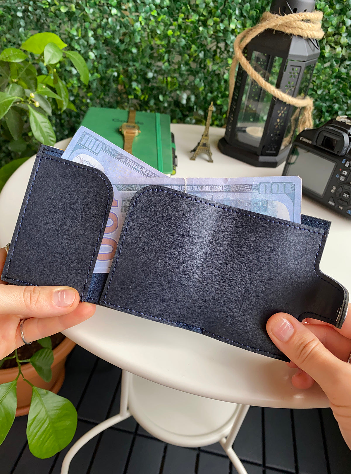 Angora - Vegan Leather RFID Mechanism Card Holder with Cash