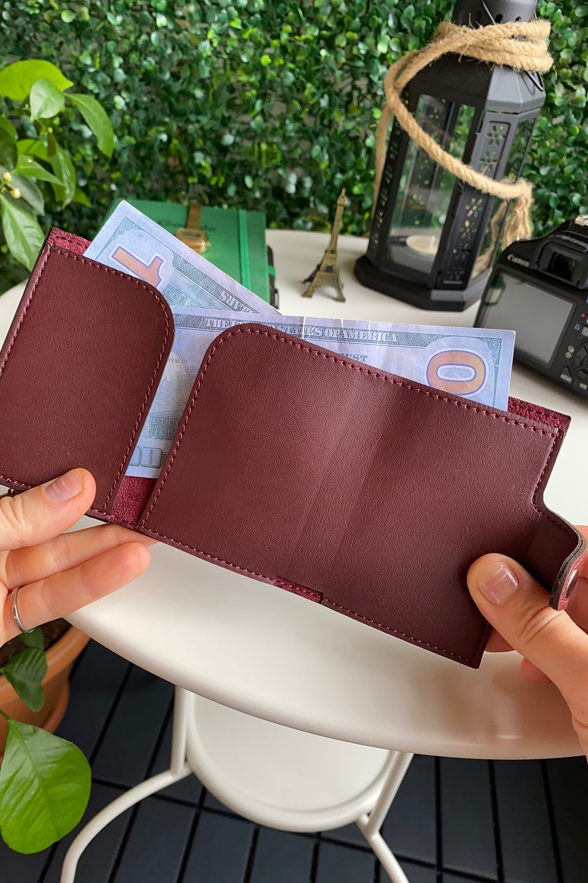 Angora - Vegan Leather RFID Mechanism Card Holder with Cash