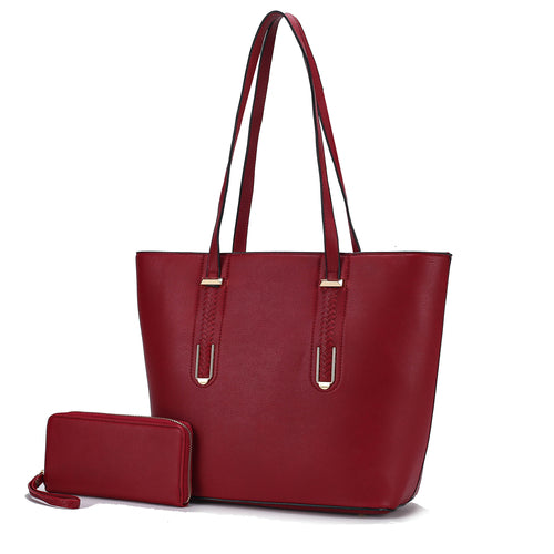 MKF Collection Mina Vegan Leather Tote and Wristlet Wallet by Mia K