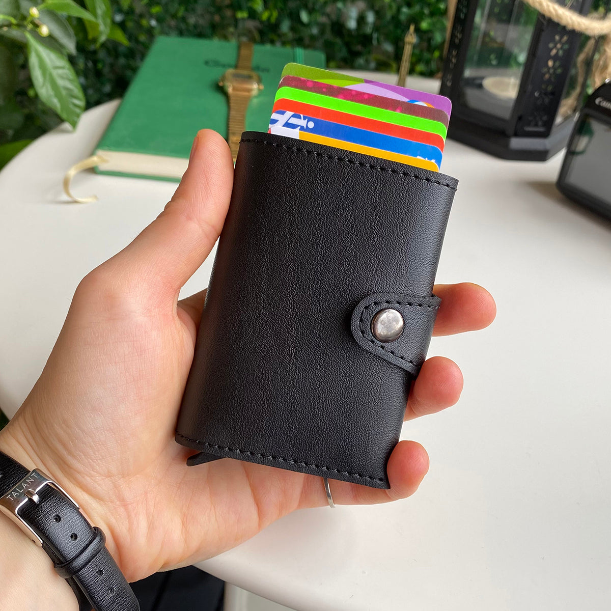 Angora - Vegan Leather RFID Mechanism Card Holder with Cash