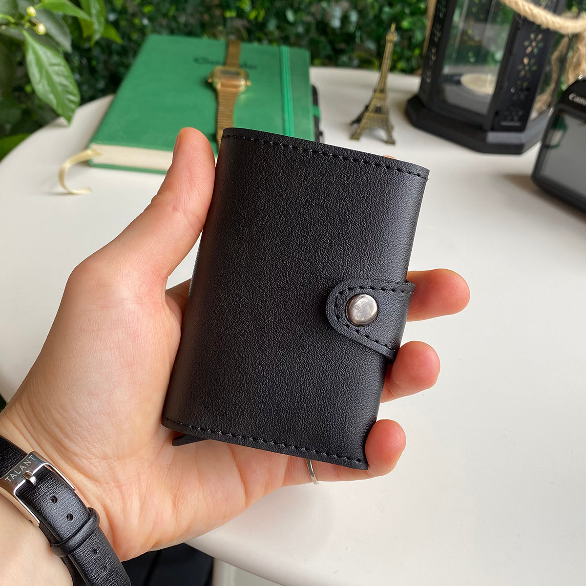 Angora - Vegan Leather RFID Mechanism Card Holder with Cash