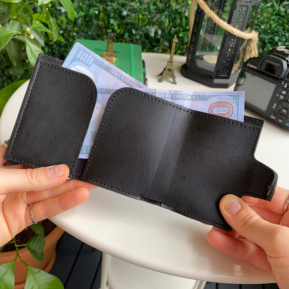 Angora - Vegan Leather RFID Mechanism Card Holder with Cash