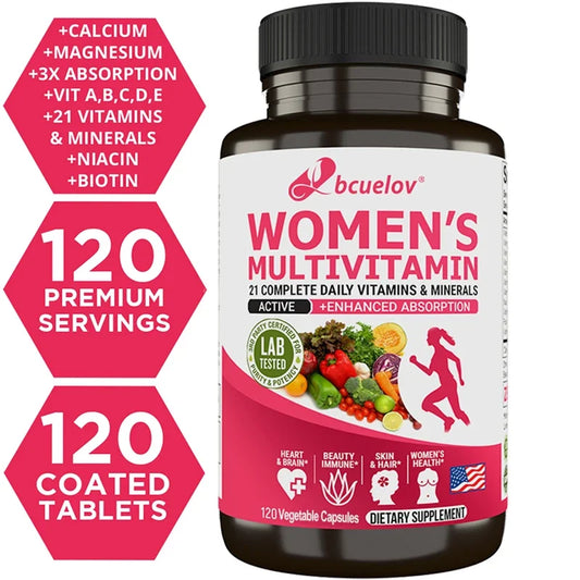 Women's Multivitamin Multimineral Supplement - Magnesium Biotin Calcium Zinc Selenium - Supports Joints Skin Nails