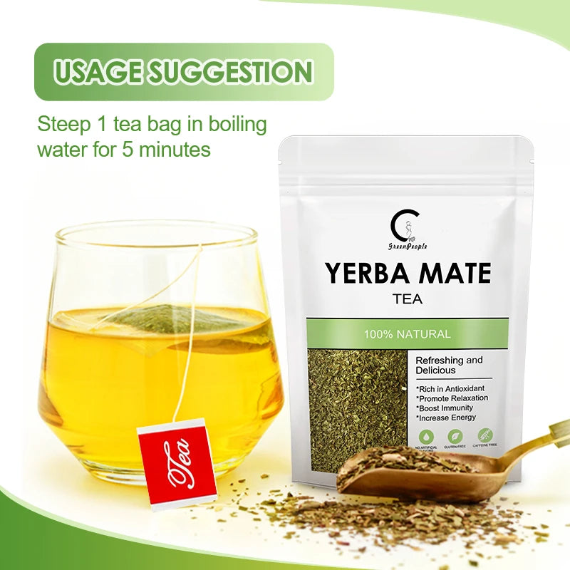 Yerba Mate Tea-Bags Organic Supports Cardiovascular & Digestive Systems, Rich In Antioxidants and Plant Nutrients