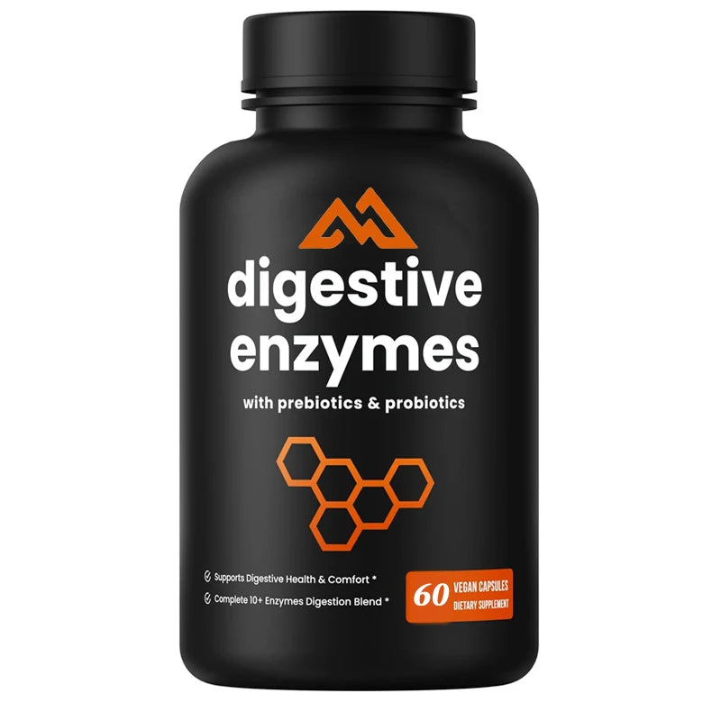 Probiotics and Prebiotic Digestive Enzymes -60 vegan capsules containing bromelain for bloating and intestinal health