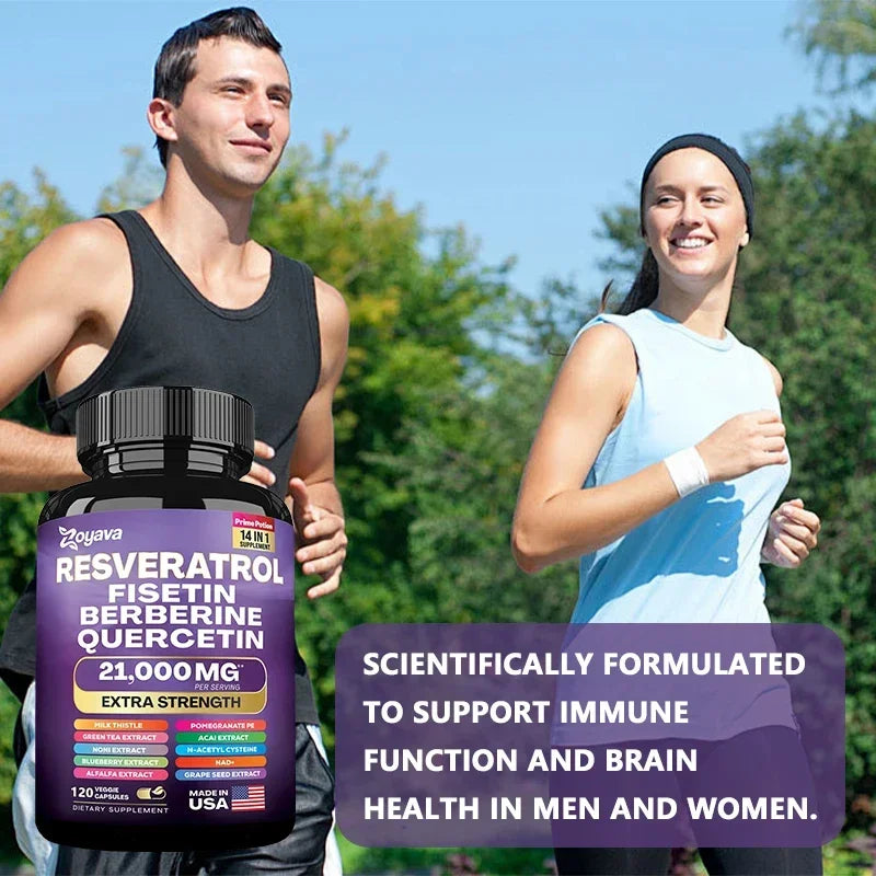 Resveratrol Extract Capsules - Benefits Immunity, Antioxidants, Cardiovascular Health, Promotes Smooth Skin