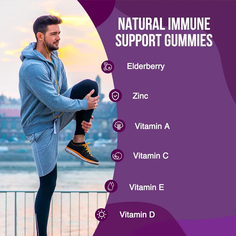 Immune support gummies - Powerful elderberry gummies, vegan, suitable for adults and children -60 gummies