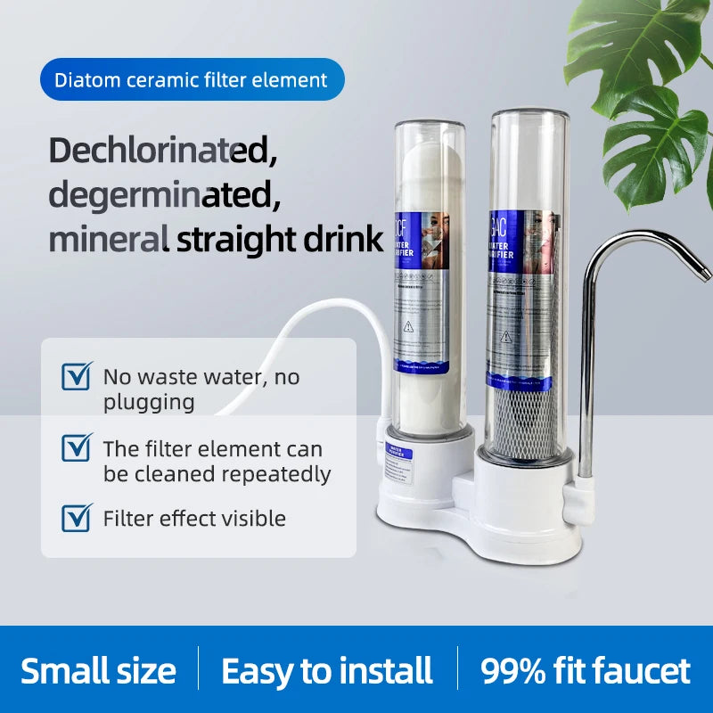 Tap Water Purifiers Filtration System  Kitchen  Water Filter faucet Ceramic Filter Percolator   Water softener Treatment Machine