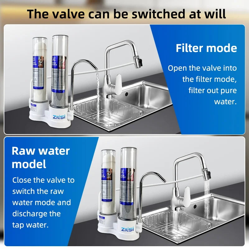 Tap Water Purifiers Filtration System  Kitchen  Water Filter faucet Ceramic Filter Percolator   Water softener Treatment Machine