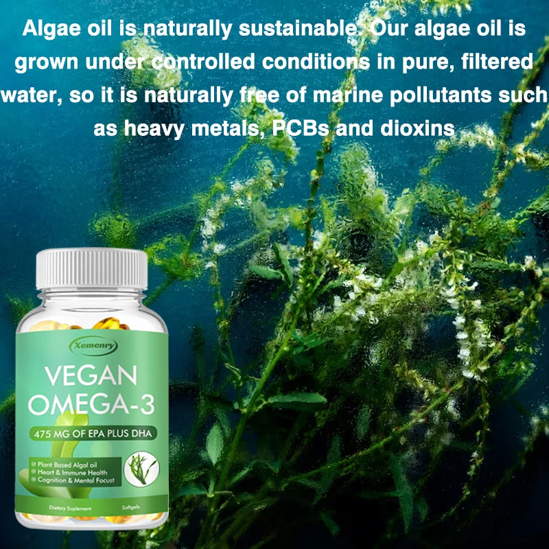 Vegan Omega-3 DHA Supplement | Improved Formula for Better Absorption | Supports Health |