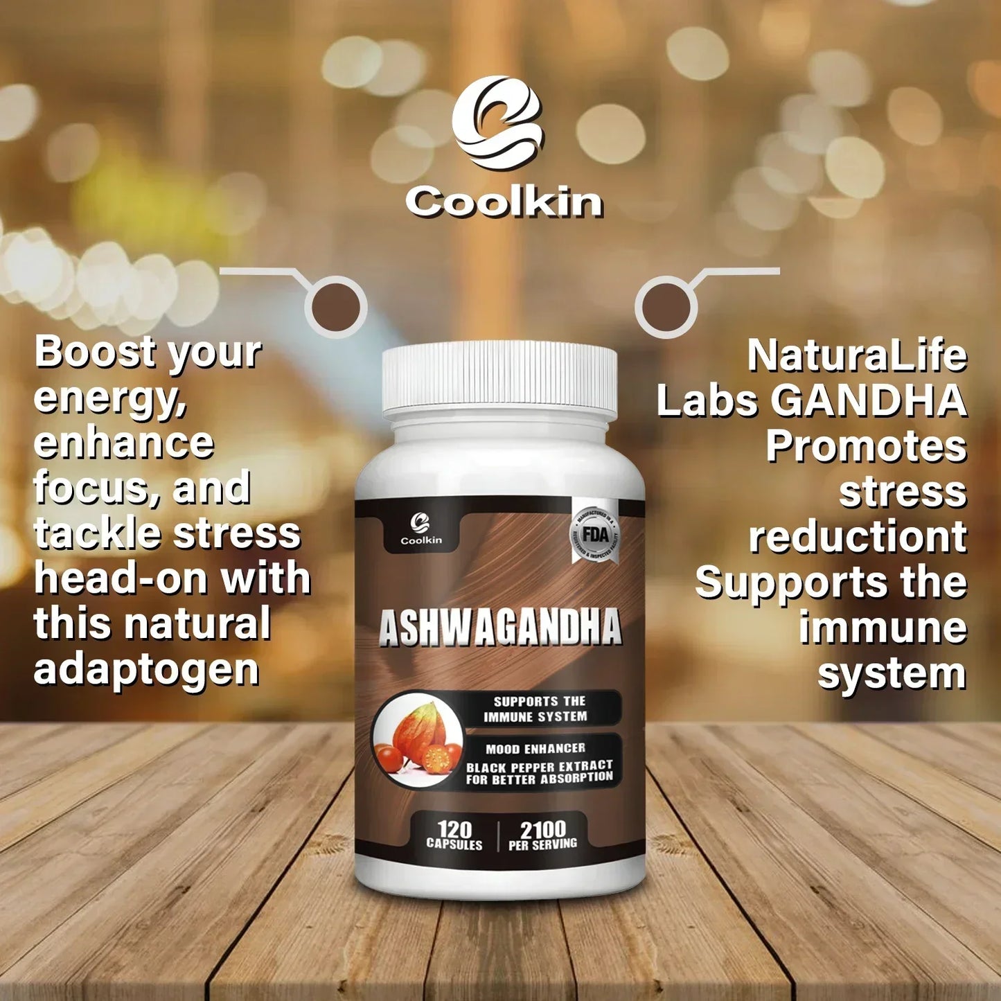 Ashwagandha Capsules 2100mg - Supports Energy, Reduces Anxiety, Relaxation, Improving Sleep, Enhancing Immunity