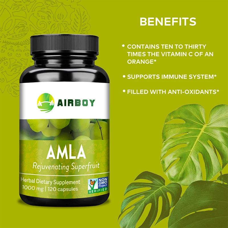 AMLA Vitamin Supplements - Immune Support, Rejuvenation, Antioxidant - Vegan, Gluten-Free