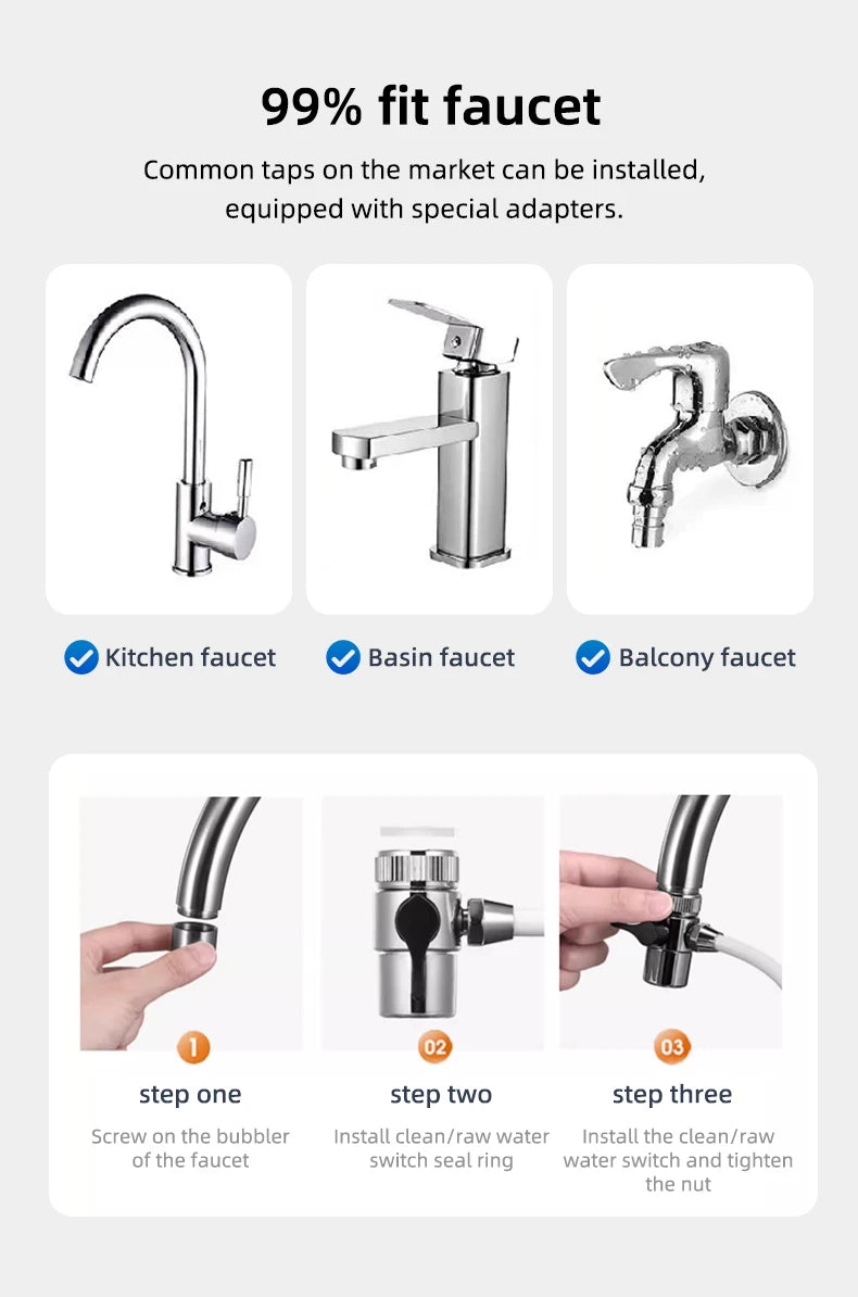 Tap Water Purifiers Filtration System  Kitchen  Water Filter faucet Ceramic Filter Percolator   Water softener Treatment Machine