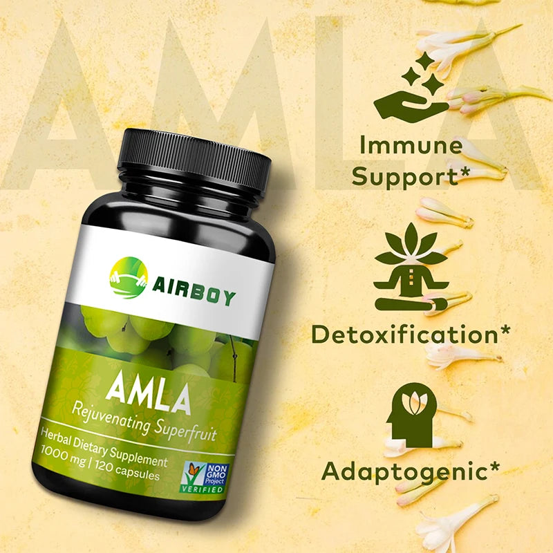 AMLA Vitamin Supplements - Immune Support, Rejuvenation, Antioxidant - Vegan, Gluten-Free