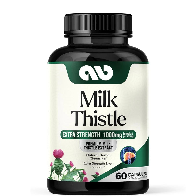 Milk Thistle 1000mg - Gentle Herbal Liver Cleanser for Men and Women - Liver Health Support - Non GMO -60 Vegan Capsules