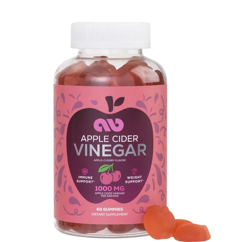 Apple cider vinegar gummies vitamin for detoxification and cleansing 1000mg - vegan, non GMO, for energy -60 gummies