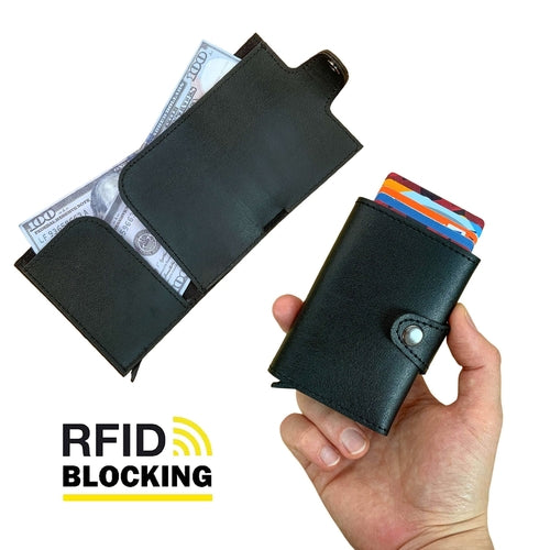 Angora - Vegan Leather RFID Mechanism Card Holder with Cash